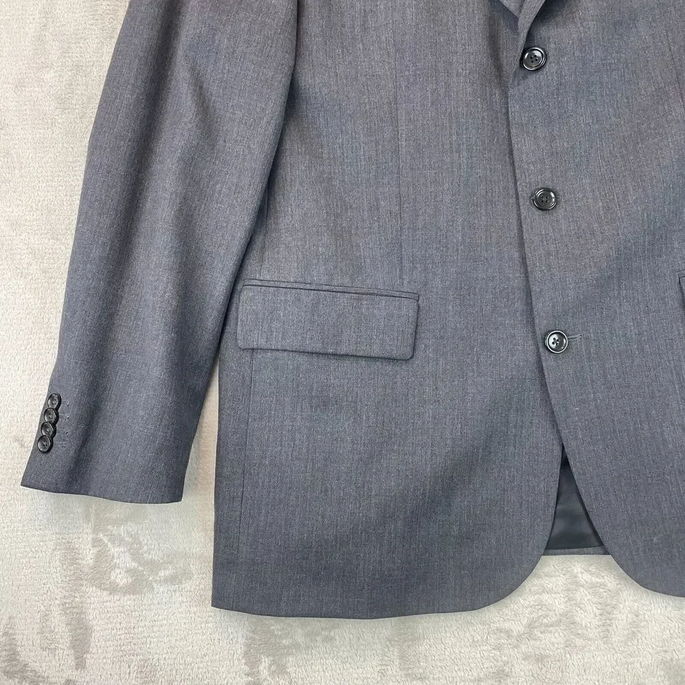 BANANA REPUBLIC Blazer Sport Coat Mens 44R‎ Gray Wool Three Button Jacket Modern